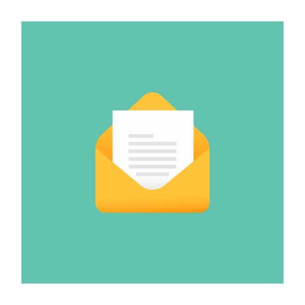 illustrazioni stock, clip art, cartoni animati e icone di tendenza di icona posta elettronica - envelope mail letter multi colored