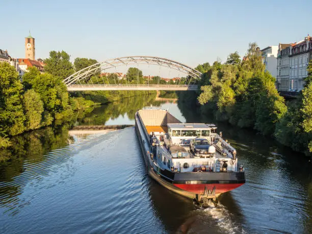 Barges Main-Danube Canal in Bamberg