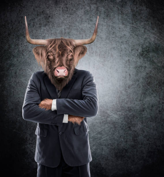 Humanoid cow - Cow head on man in a suit - Image manipulation