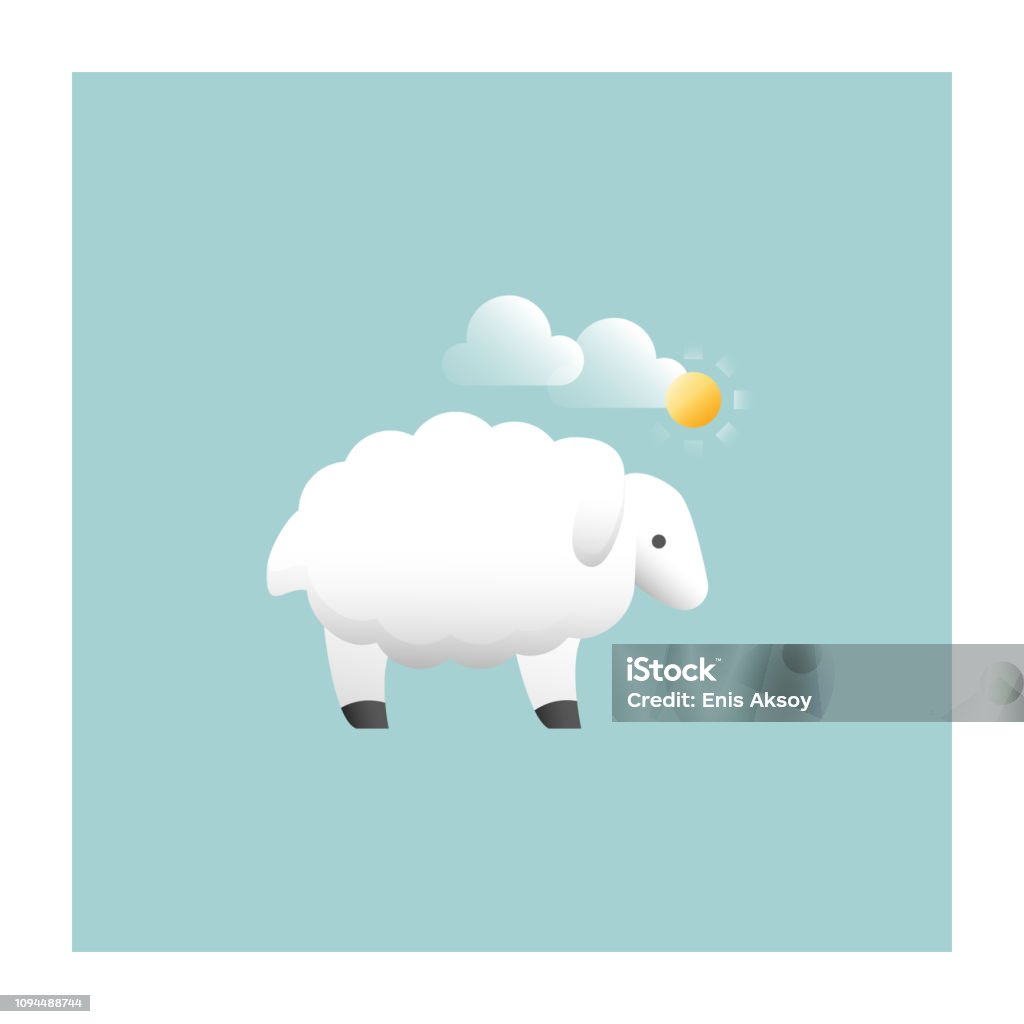 Sheep Icon Sheep Icon Flat Design Agricultural Field stock vector