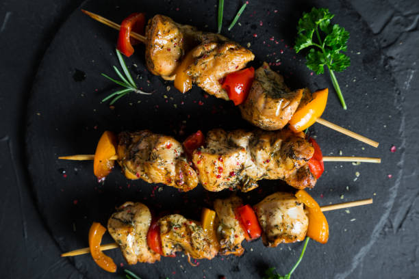 istock Chicken kebab. White chicken meat with bell pepper 1094489728