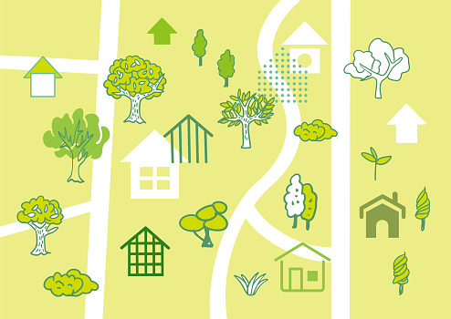 Green Print. Map Example Illustration Of A Green Map Stock Illustration - Download Image Now ...