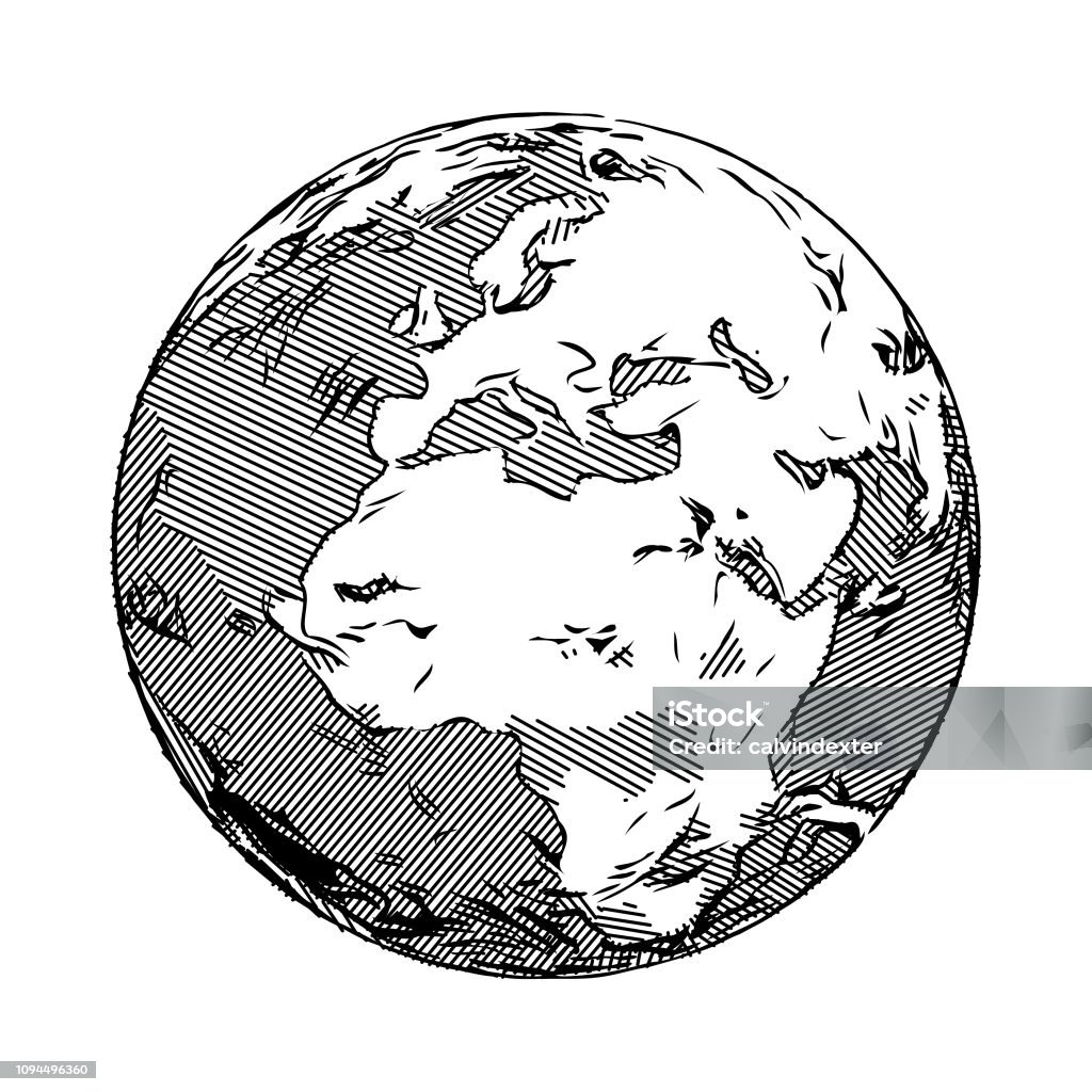 Earth globe Vector illustration of a colorful Earth globe Drawing - Art Product stock vector