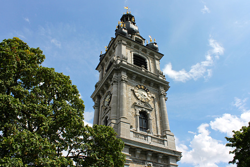 Mons, Belgium. The Belfry of Mons, the only baroque bell tower in Belgium and a World Heritage Site since 1999