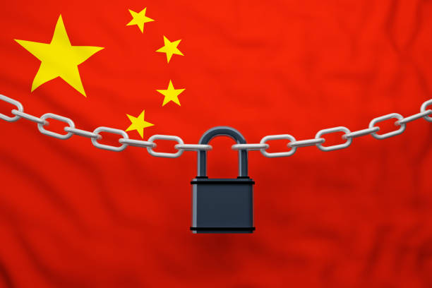 istock China flag closed chain with padlock 1094500698