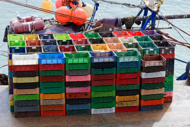 Boxes from a fisher boat