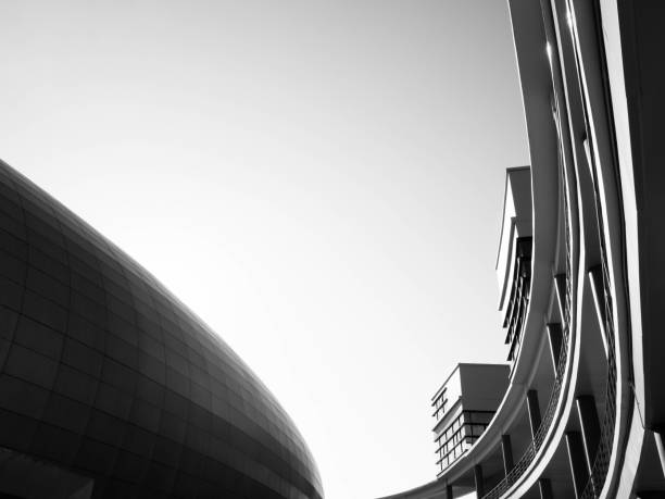 istock View of modern architecture with curve design,Office building,Sky terrace. 1094500802