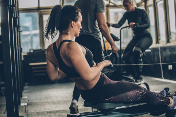 istock Women training hard in gym 1094504948