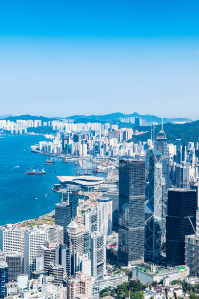 istock Hong Kong sunrise skyscrapers crowded cityscape and harbour 1094506830
