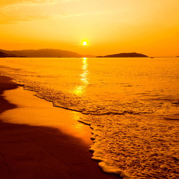 istock Golden beach under the sunset 1094508476