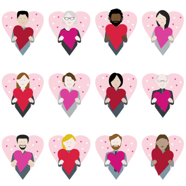 ilustrações de stock, clip art, desenhos animados e ícones de valentine heart icons - suitor