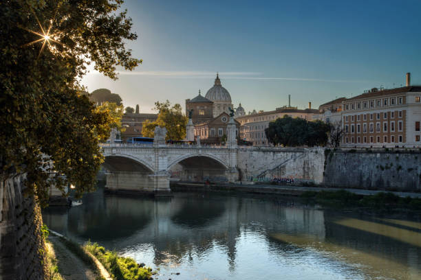 istock Old bridge over the Tiber river in Rome 1094515526
