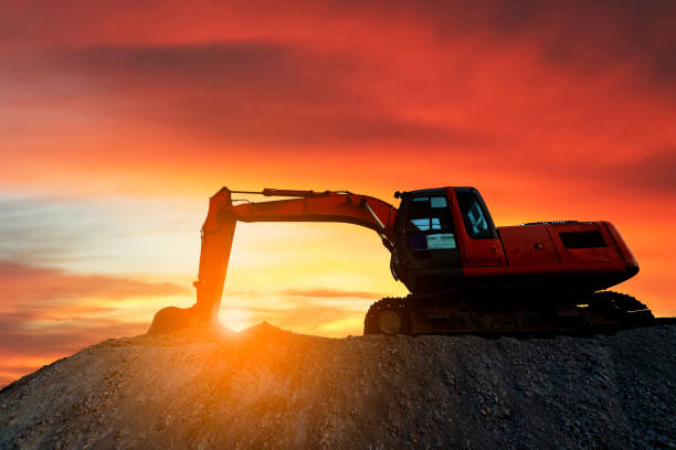 istock Construction equipment in   construction Site. Business construction. construction site on sky background. 1094516274