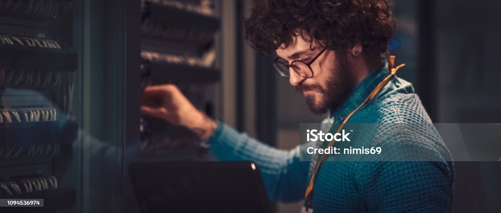 Server rooms System administration Cloud Computing Stock Photo