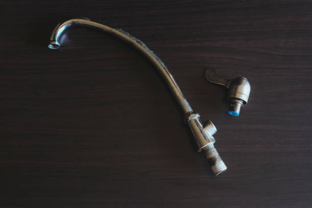 istock Faucet repair or broken on black background. 1094537014