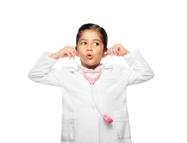 istock Little doctor making a face while holding a stethoscope 1094537158