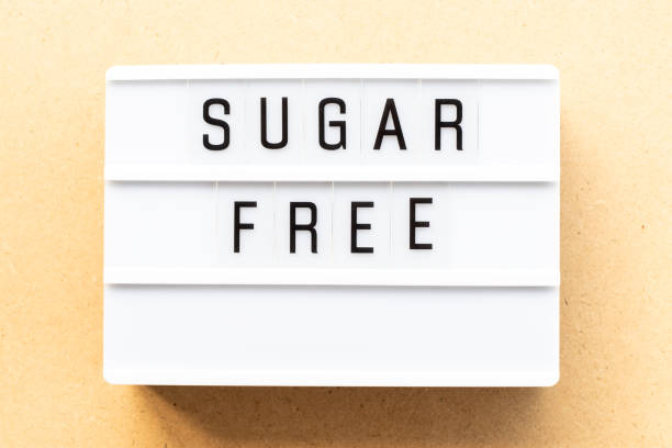 istock Light box with word sugar free on wood background 1094541232