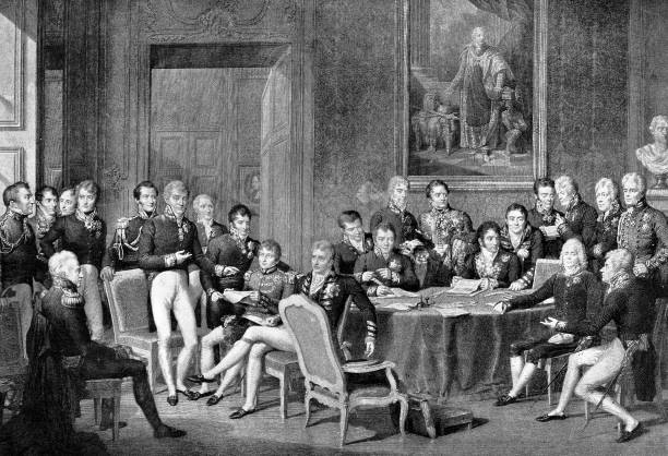 The Congress of Vienna 1814 Illustration from 19th century 1814 stock illustrations