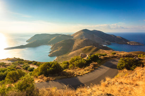 Greek coastline on Peloponnese, Mani Peninsula stock photo