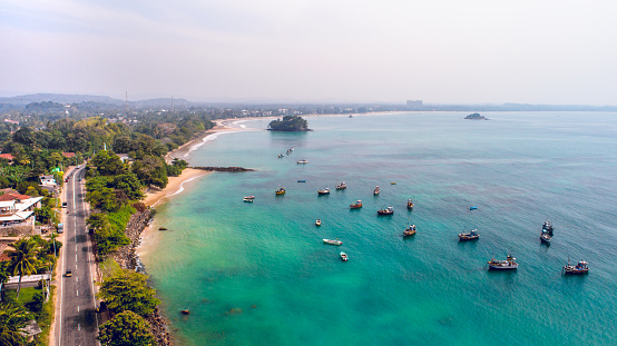 Landscape of beautiful sea and coastline in Sri Lanka