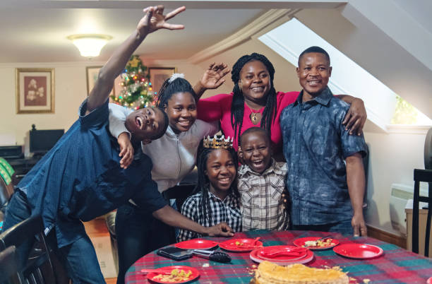 African-american family celebrating Twelfth night