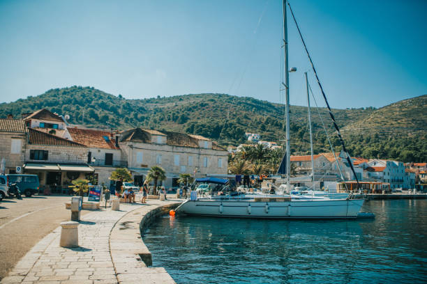 Sailing boats moored to the edge,Jadranje,Croatia
