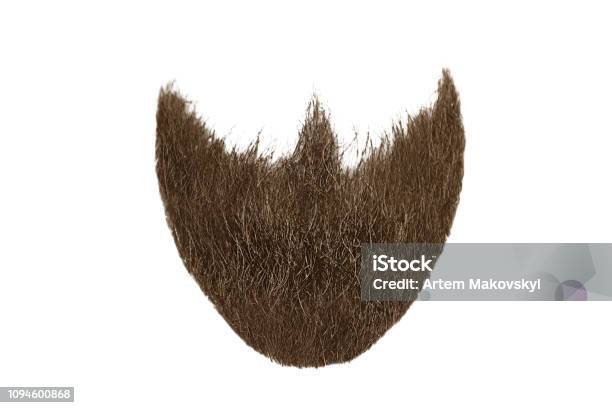 Brown Beard Isolated On White Mens Fashion Stock Photo - Download Image Now - Beard, Cut Out, White Background