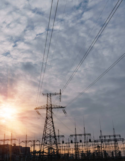 istock High-voltage power lines. Electricity distribution station. high voltage electric transmission tower. Distribution electric substation with power lines and transformers 1094601326