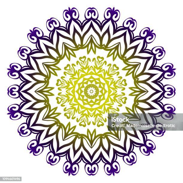 Flower Coloring Mandala Decorative Elements Oriental Pattern Vector Illustration Indian Moroccan Mystic Ottoman Motifs Stock Illustration - Download Image Now