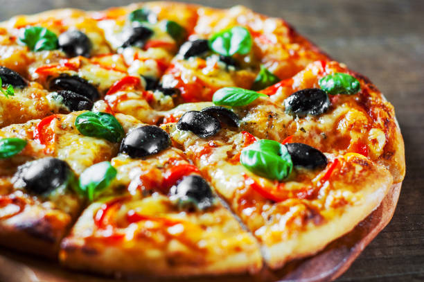 fresh talian pizza in a restaurant