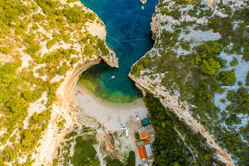Stiniva beach captured from above,Vis,Croatia
