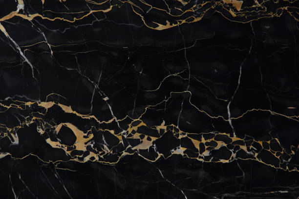 istock Black marble with yellow veins Nero Portoro 1094609064