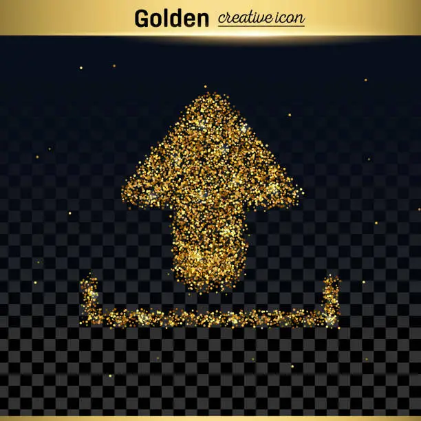 Vector illustration of Gold glitter vector icon