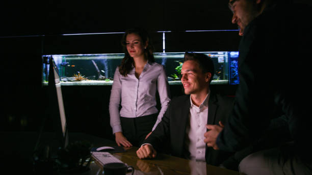 istock Four business people teamworking in office 1094612810
