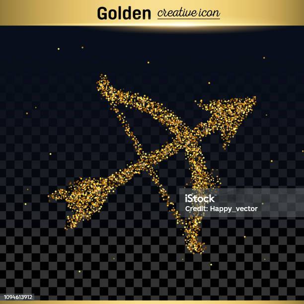 Gold Glitter Vector Icon Stock Illustration - Download Image Now - Accessibility, Accuracy, Aiming