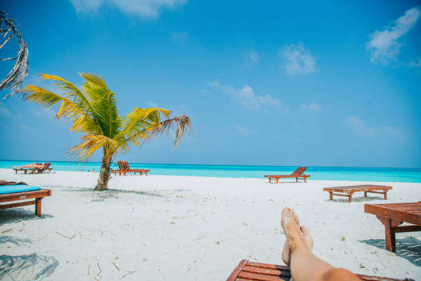 istock Picturesque seascape with beach,Maldives 1094614764