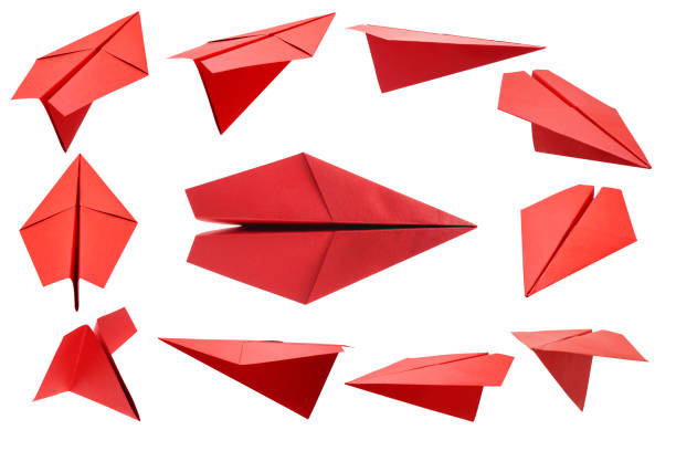 Red paper plane  isolated on a white background
