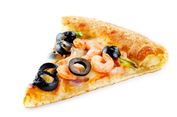 istock Pizza with shrimp, olives, green pepper and onion isolated 1094618802