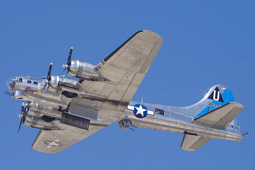 Image of the B-17 'Sentimental Journey' taken at the William J, Fox Airfield in Lancaster during the 2018 Los Angeles County Airshow.