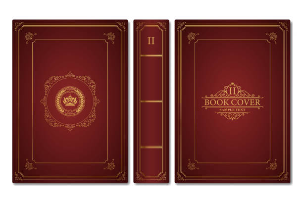 Old book cover Old book cover in vector Hardcover Book stock illustrations