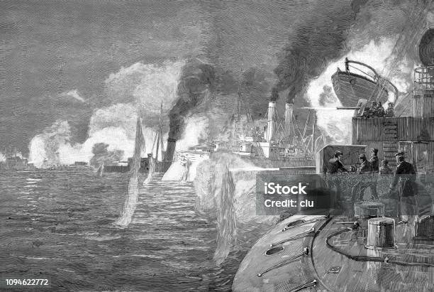 The Bombardment Of Takuforts Stock Illustration - Download Image Now - 19th Century, 2019, Antique