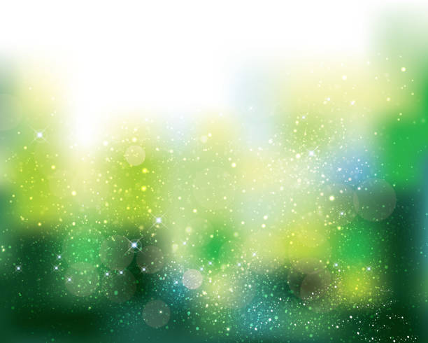 輝きの緑の背景 - blurred motion circle reflection illuminated点のイラスト素材／クリップアート素材／マンガ素材／アイコン素材