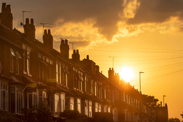 istock Sunset over a terraced street in the UK 1094628156
