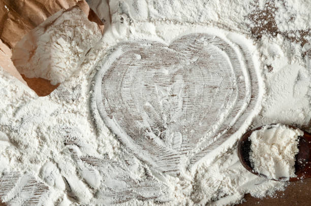 istock Wheat flour scattered on the table. View top. 1094639230
