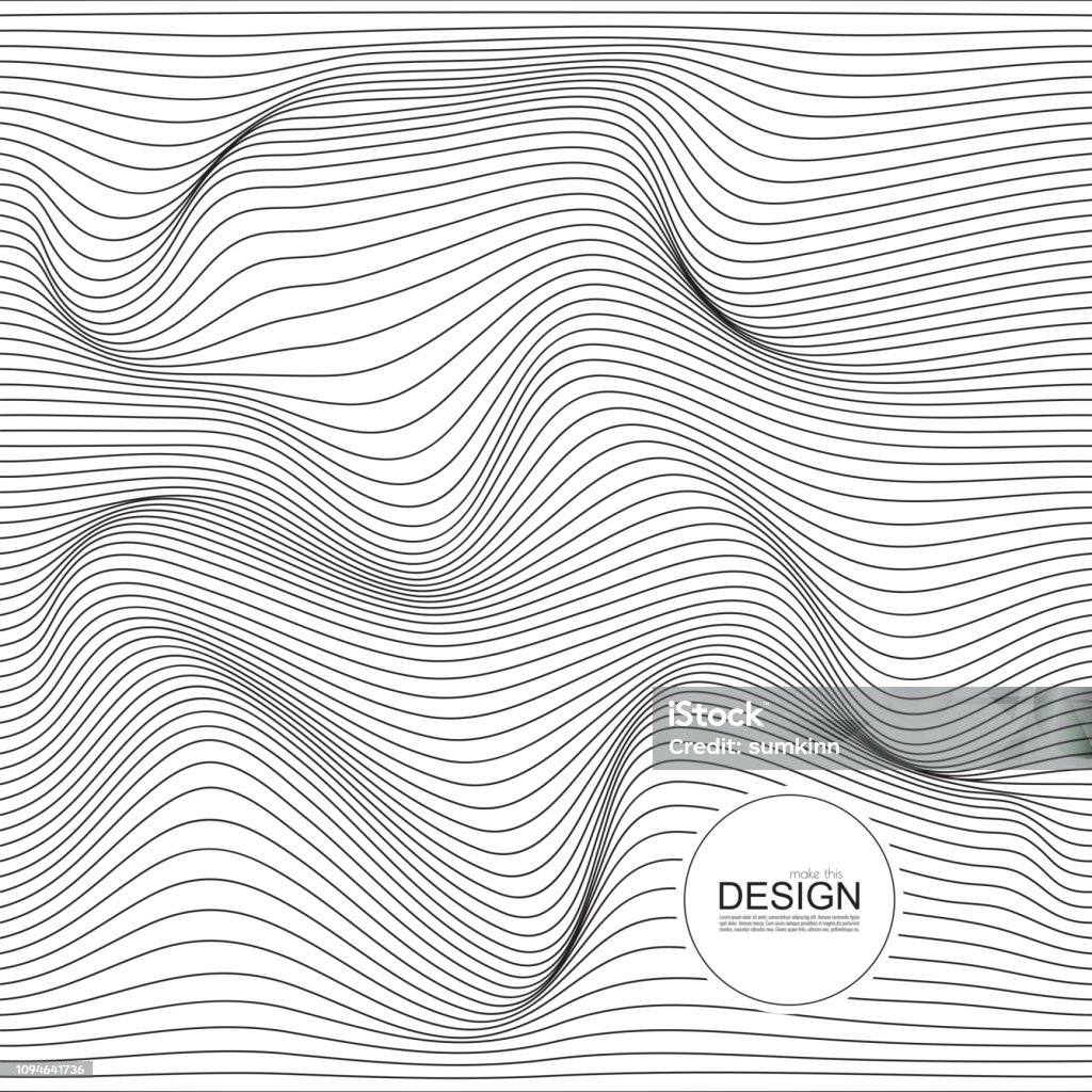 Distorted Wave Texture Distorted Wave Monochrome Texture Stock Illustration - Download Image ...