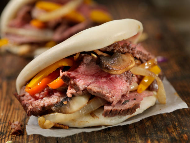 istock Steak and Peppers on Steamed Bao Buns 1094642012
