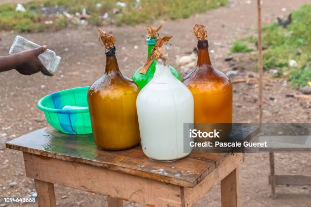 Palm Wine In Bottles Stock Photo - Download Image Now - Wine, Palm Tree, Africa