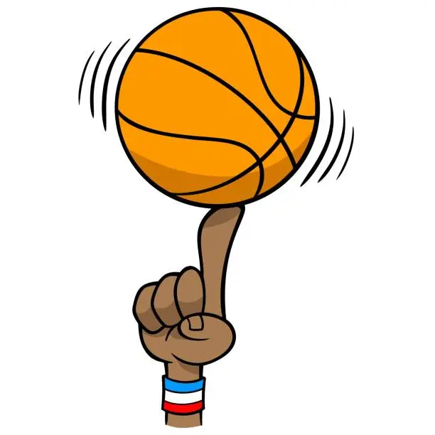 Vector illustration of Basketball Spinning on Finger