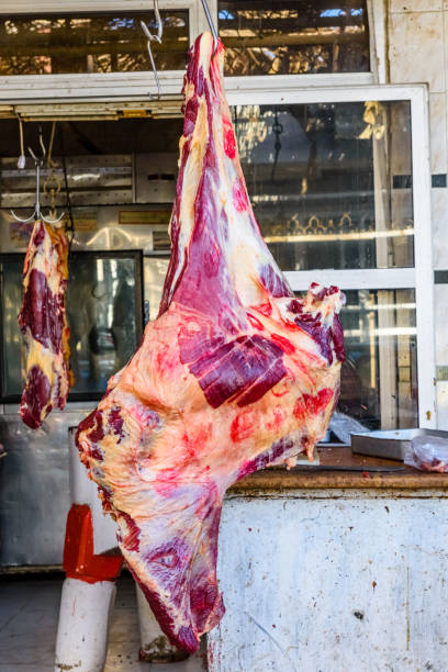 istock Piece of the beef hanging on hook 1094645668