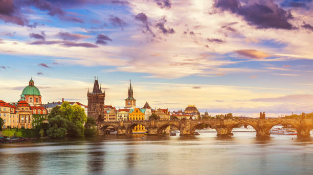 istock Charles Bridge (a.k.a. Karluv most, Stone Bridge, Kamenny most, Prague Bridge, Prazhski most) over Vltava river in Prague, Czech Republic. 1094648856